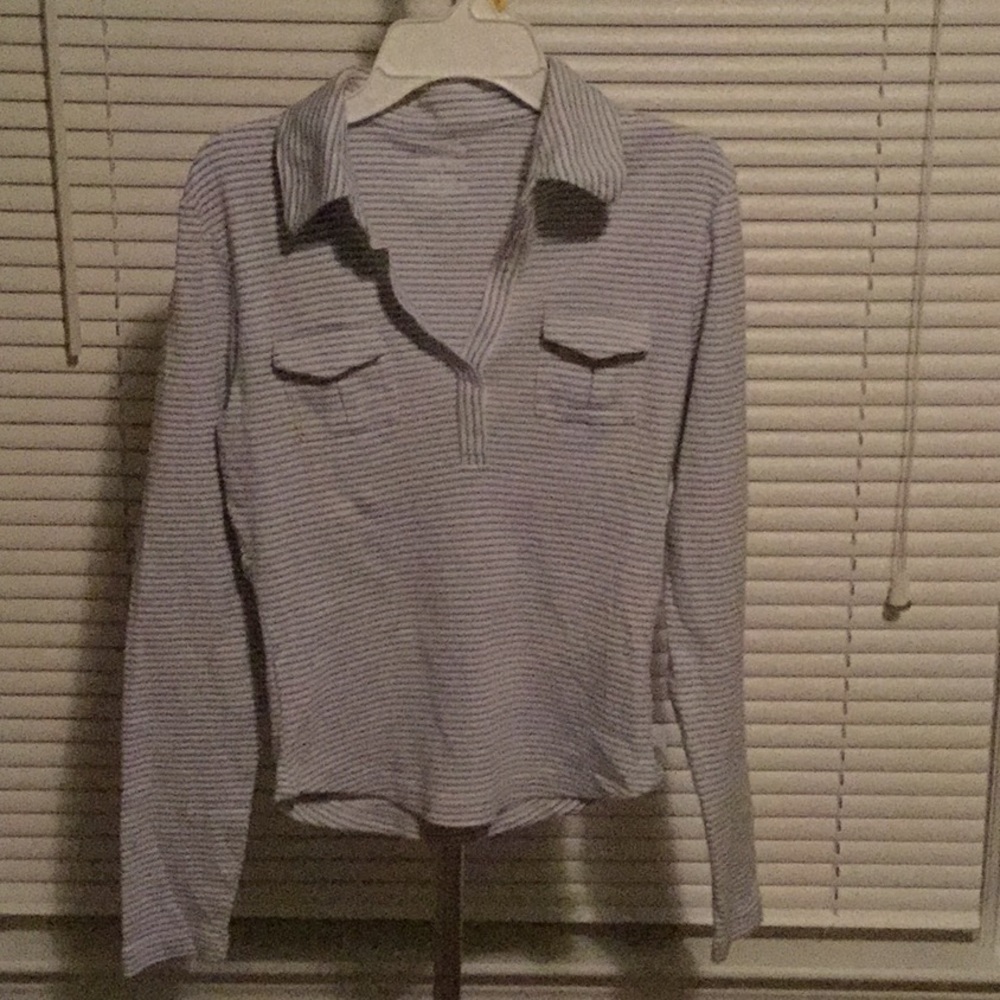 Express long sleeve shirt. Blue & White stripe.